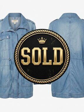 Michael Kors XL Light Wash Denim Utility Field Jacket